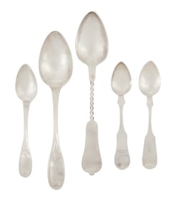 Seven Kentucky Coin Silver Spoons