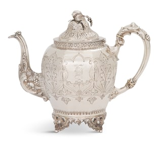 Mobile Coin Silver Teapot