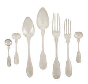 Twelve Pieces of Alabama Coin Silver Flatware