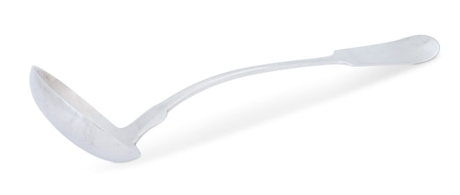 New Orleans "Fiddle" Coin Silver Ladle