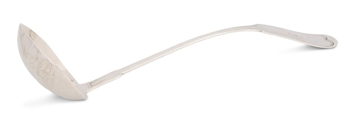 New Orleans "Fiddle Thread" Coin Silver Ladle