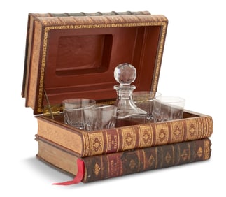 Baccarat Crystal Drinks Set in a Book-Form Case