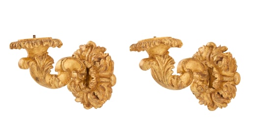 Pair of Carved Giltwood Sconces