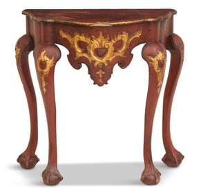 Italian Polychrome and Parcel-Gilt Console Table