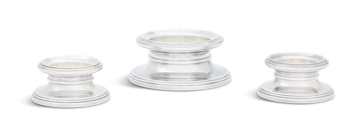 Three Sterling Silver Pillar Candlestands