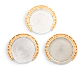 Three Hermes Equestrian Wine Coasters