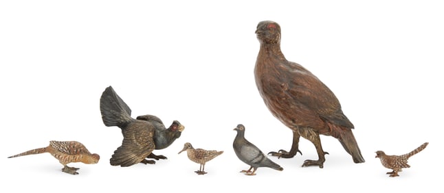 Collection of Vienna Bronze Cold-Painted Birds
