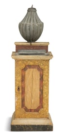 Continental Pewter and Wood Lavabo with Cabinet