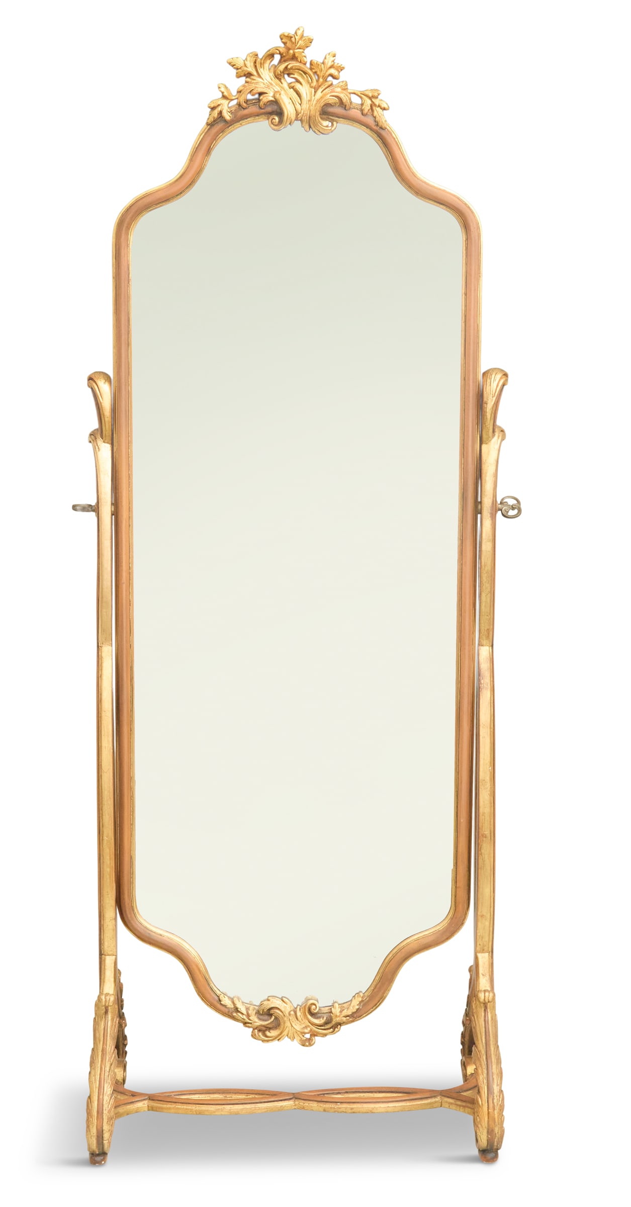 Painted and Parcel-Gilt Cheval Mirror (1 of 3)