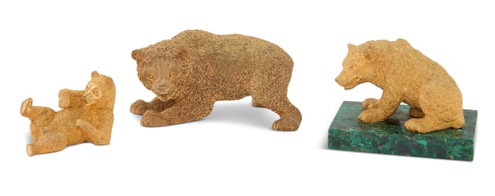 Collection of Three Russian Gilt-Bronze Bears