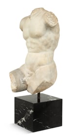 Exceptional Carved Marble Male Torso