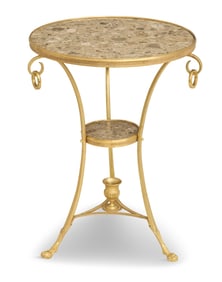 French Gilt-Bronze and Marble-Top Gueridon