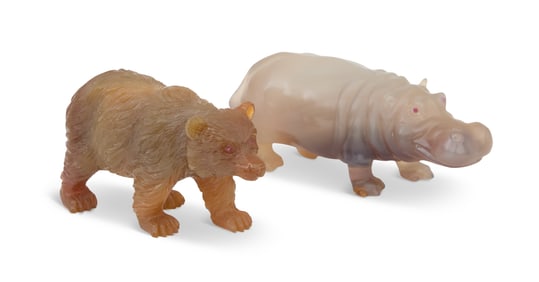 Two Russian Carved Agate Animals