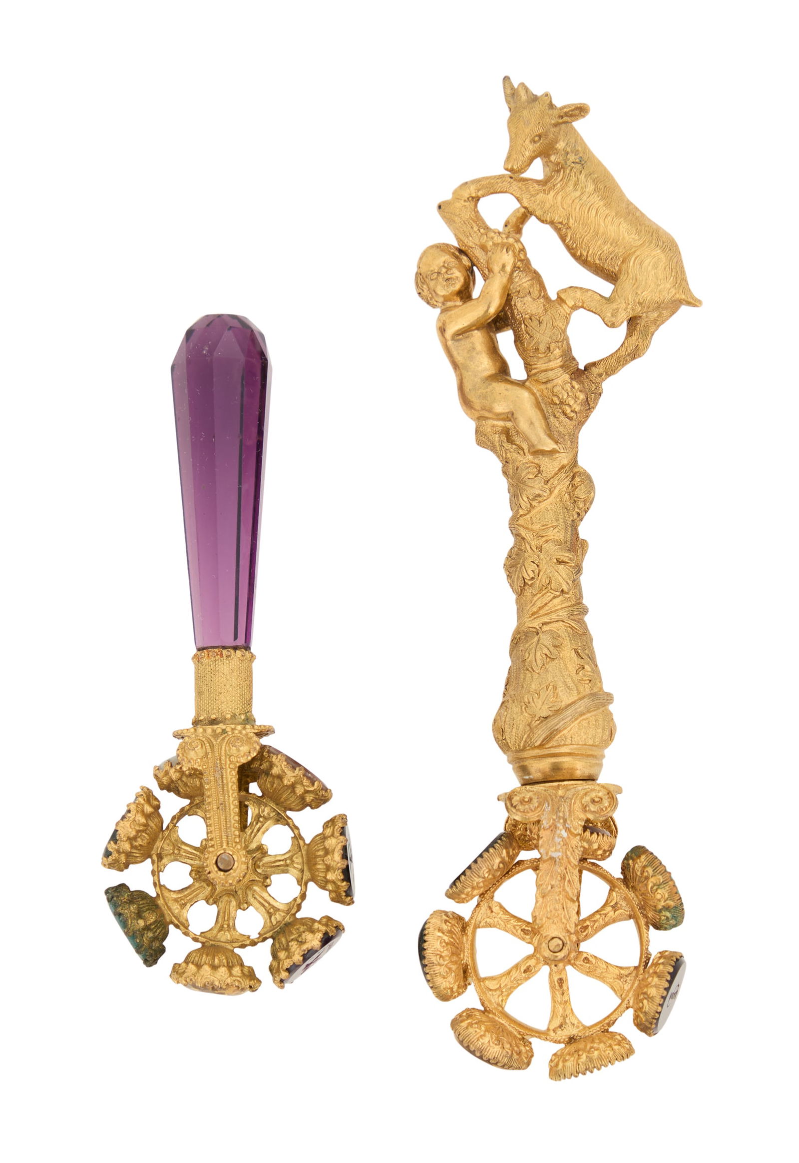 Two Gilt-Brass and Intaglio Gemstone Roller Seals (1 of 2)