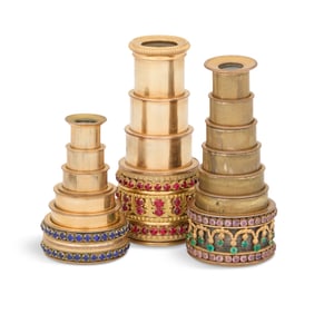 Three Restauration Gilt-Brass Spyglasses