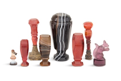 Collection of Eight Striped Agate Seals