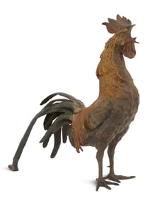 Cold-Painted Bronze Cockerel
