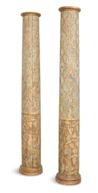 Pair of Painted and Parcel-Gilt Doric Pilasters