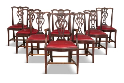 Eight George-III-Style Mahogany Dining Chairs