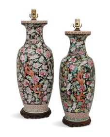 Pair of Large Chinese Porcelain Lamps