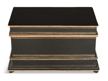 Chinese Black-Lacquered and Parcel-Gilt Box