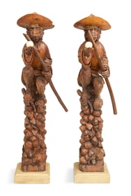 Pair of Carved Venetian Gondolier Monkeys
