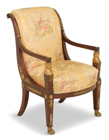 Empire Ormolu-Mounted Mahogany Armchair