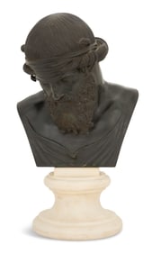 Neapolitan Bronze and Marble Bust of Dionysus