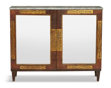 Regency Rosewood and Marble-Top Bookcase