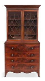 Late Regency Mahogany Secretary Bookcase