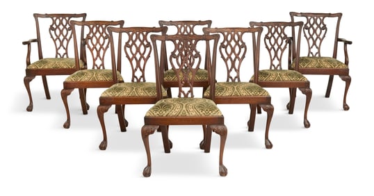 Eight George III-Style Mahogany Dining Chairs