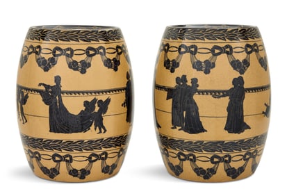 Pair of Royal Doulton Pottery Garden Seats