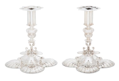 Pair of George V Sterling Silver Candlesticks