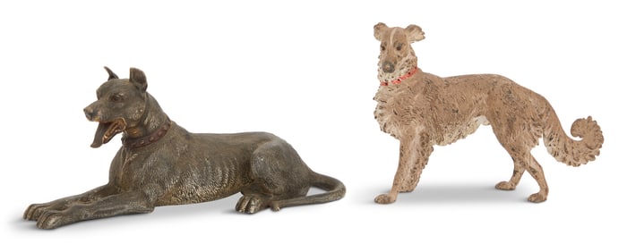 Two Vienna Bronze Dogs