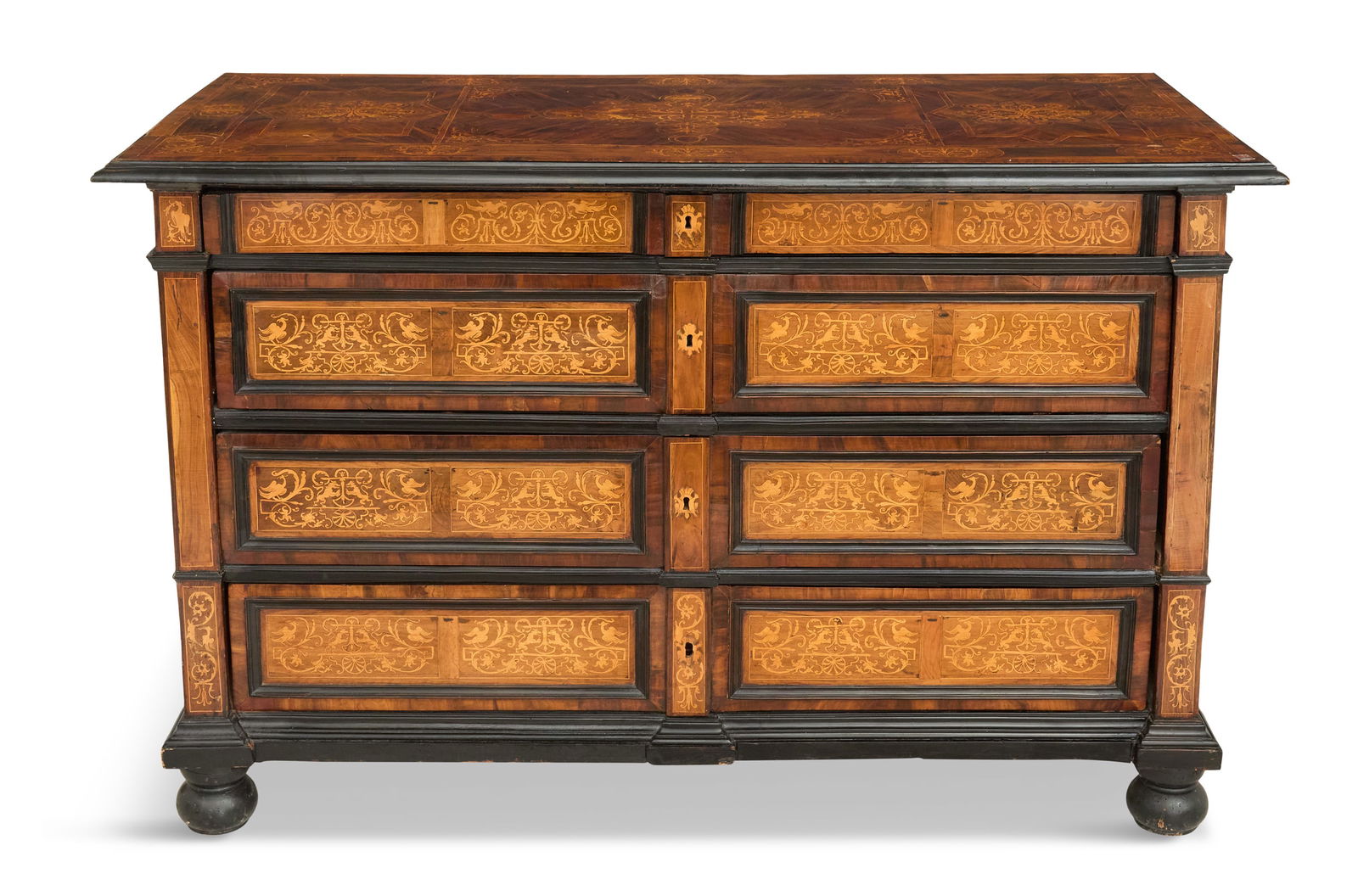 Italian Mixed Wood and Inlaid Chest (1 of 3)