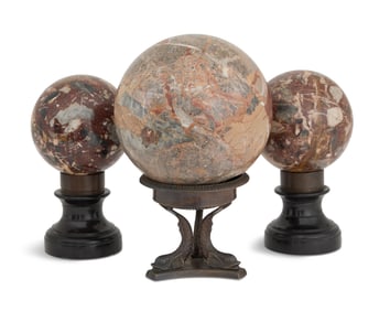 Three Italian Grand Tour Specimen Spheres