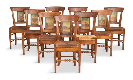 Nine French Provincial Elmwood Side Chairs