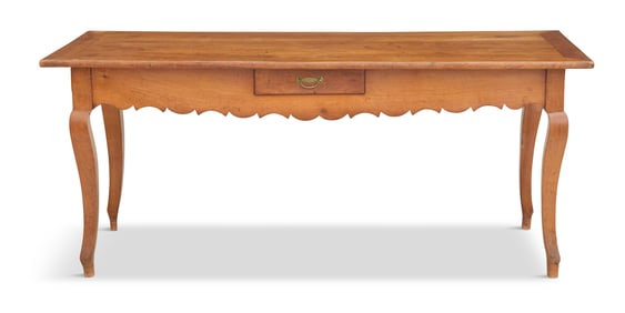 French Provincial Cherry Wood Farm Table