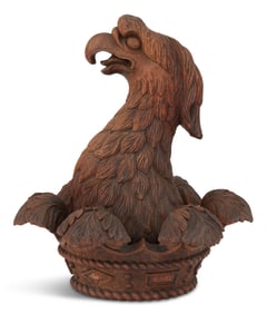 Victorian Carved Walnut Figural Crest