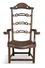 Large George III-Style Mahogany Porter's Chair