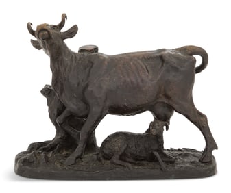 Continental Patinated Bronze of a Bull