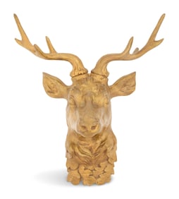 Gilt-Bronze Stag-Form Wall Mount