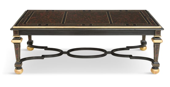 Louis XIV-Style Faux Boulle Coffee Table