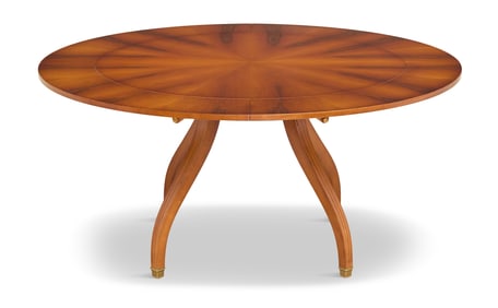 Circular Yew Wood Horseshoe Dining Table