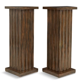 Pair of Art Deco-Style Calamander Wood Pedestals