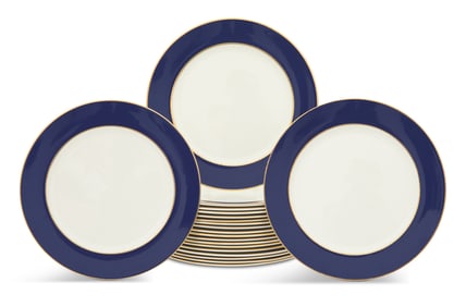 Twenty Royal Crown Derby "Cobalt Blue" Chargers