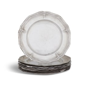 Twelve Mexican Sterling Bread-and-Butter Plates