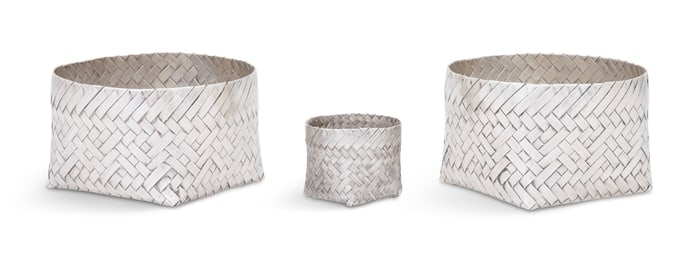 Three Mexican Sterling Silver Baskets