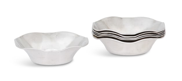 Six Mexican Sterling Silver Place Bowls