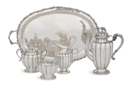 Mexican Sterling Silver Tea Set with Tray
